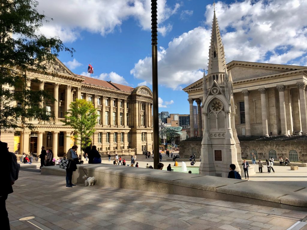 Chamberlain Square in Birmingham in England